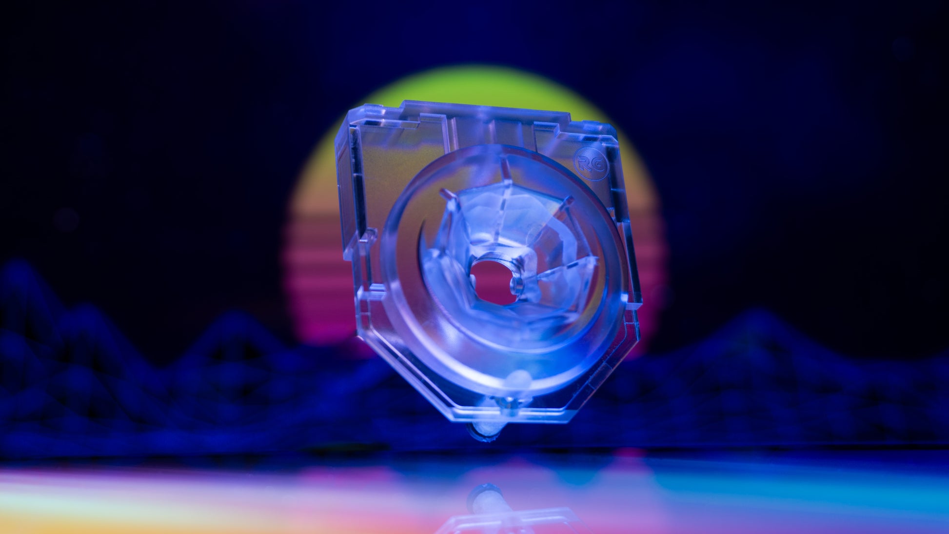 Renaissance N64 Clear Gate with Blue Retrowave background