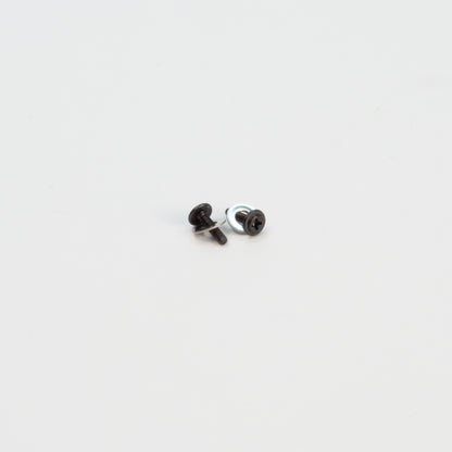 Pair of Renaissance N64 Gate screws with washers. Shows the thread as well as the head of the screw